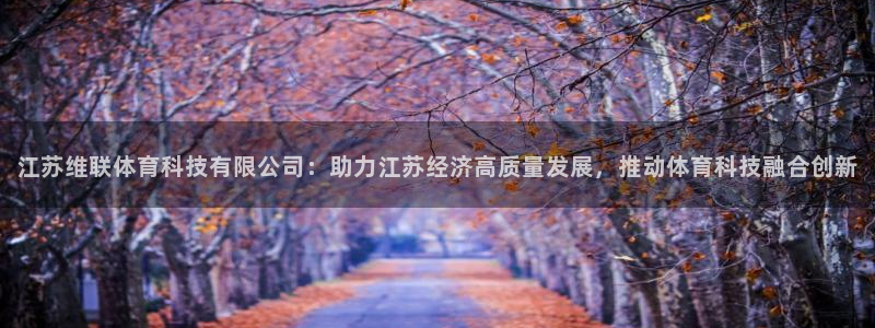 江苏维联体育科技有限公司：助力江苏经济高质量发展，推动体育科技融合创新
